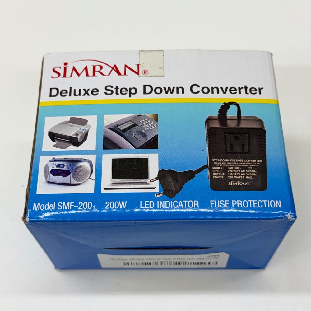 Simran SMF-200 Deluxe Step Down Voltage Converter 200W 220V to 110V Travel